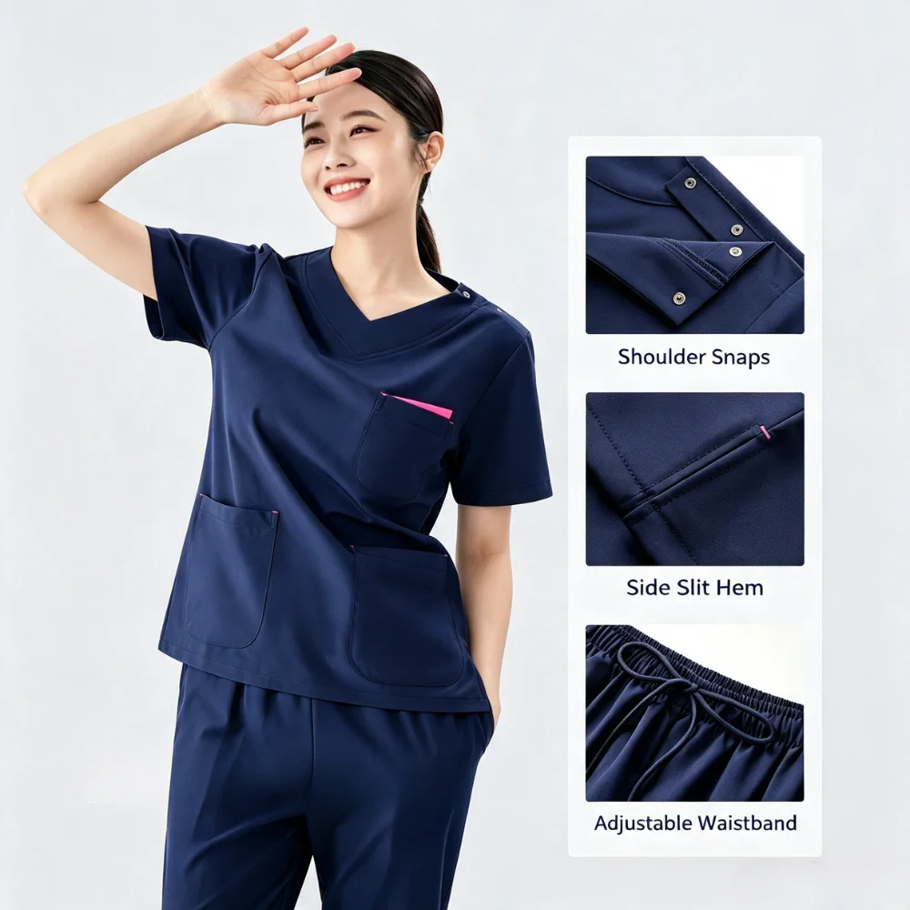 Unisex Medical Uniforms Nursing Clothes Nurse Scrubs Set Lab Spa Beauty Salon Doctor Dentist Workwear Clinical Scrubs Top Pant