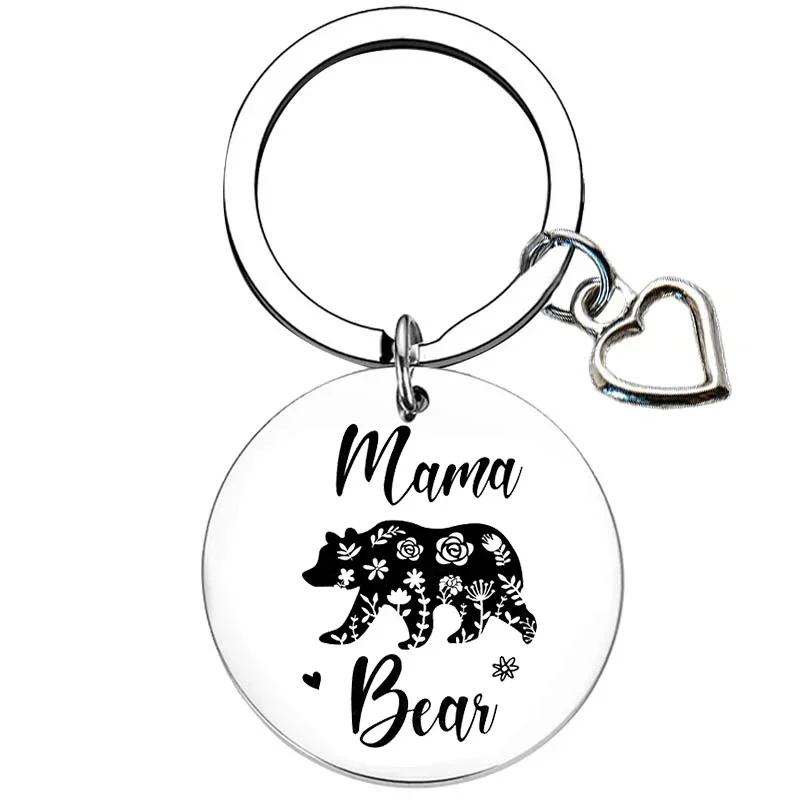 flower Mama Bear Gifts Keychain Mom Birthday Gifts Key chain for mom mother.