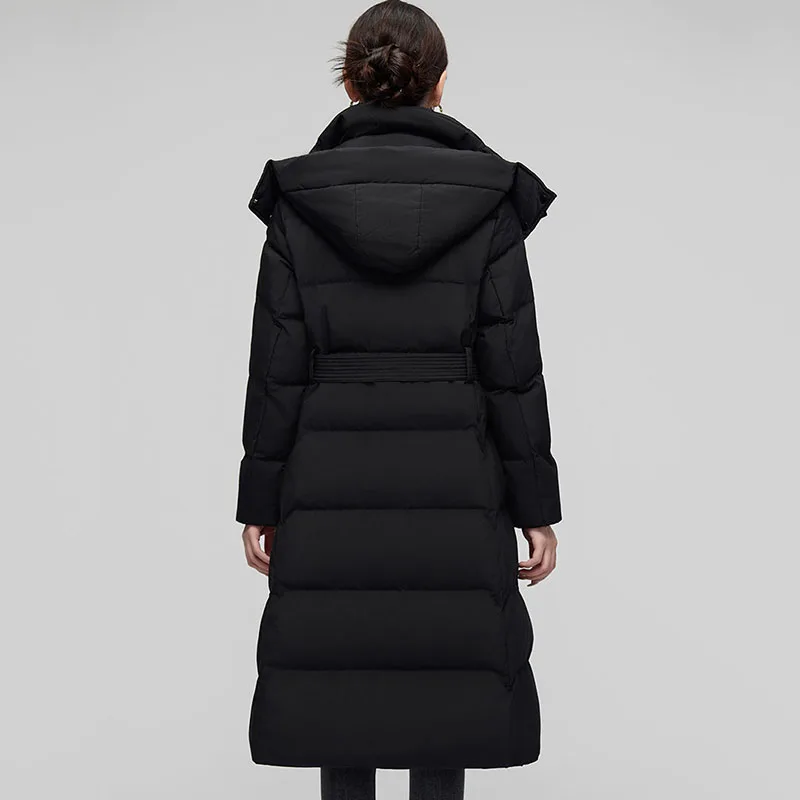 Cappotto 2025 Piumino da donna caldo con cappuccio di nuova moda Piumino da donna invernale in piumino d'anatra bianco addensato di alta qualità H373