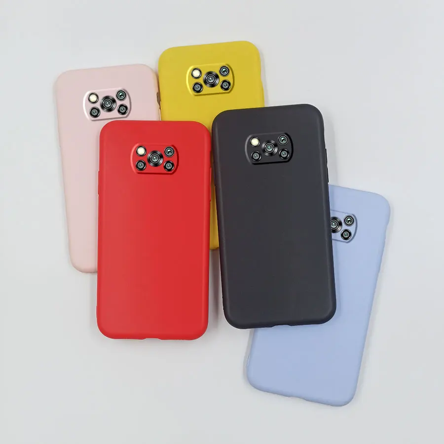 For POCO X3 Pro Case Black Pink Red Yellow Silicone Cute Matte Case For Xiaomi POCO X3 NFC X3Pro POCOX3 POCO X 3 Pro Phone Cover