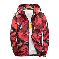 Autumn Men's Bomber Jackets Casual Couple's Camo Military Work Hooded Coats Male Outdoor Hiking Windbreaker Jackets Clothing
