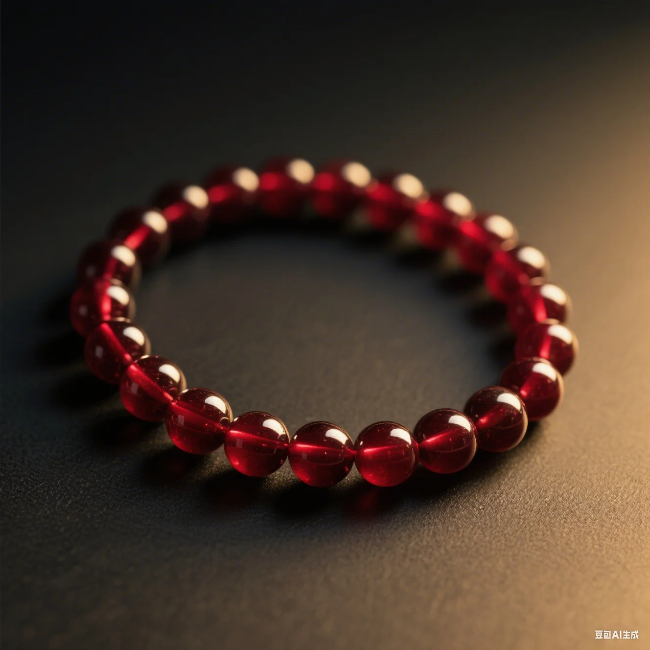 

10mm natural wine red garnet bead bracelet women's transparent round bead elastic gemstone casual and fashionable