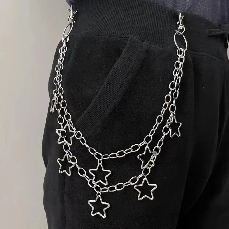 

Hollow out pentagram pendant bag chain, simple and fashionable multi-layer leisure bag pendant accessories