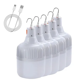 캠핑 조명 USB 충전식 LED 비상 램프, 야외 휴대용 랜턴, 바베큐 텐트 배터리 전구, 후크 포함, 60W, 80W Best5 캠핑 조명 USB 충전식 LED 비상 램프, 야외 휴대용 랜턴, 바베큐 텐트 배터리 전구, 후크 포함, 60W, 80W Best5