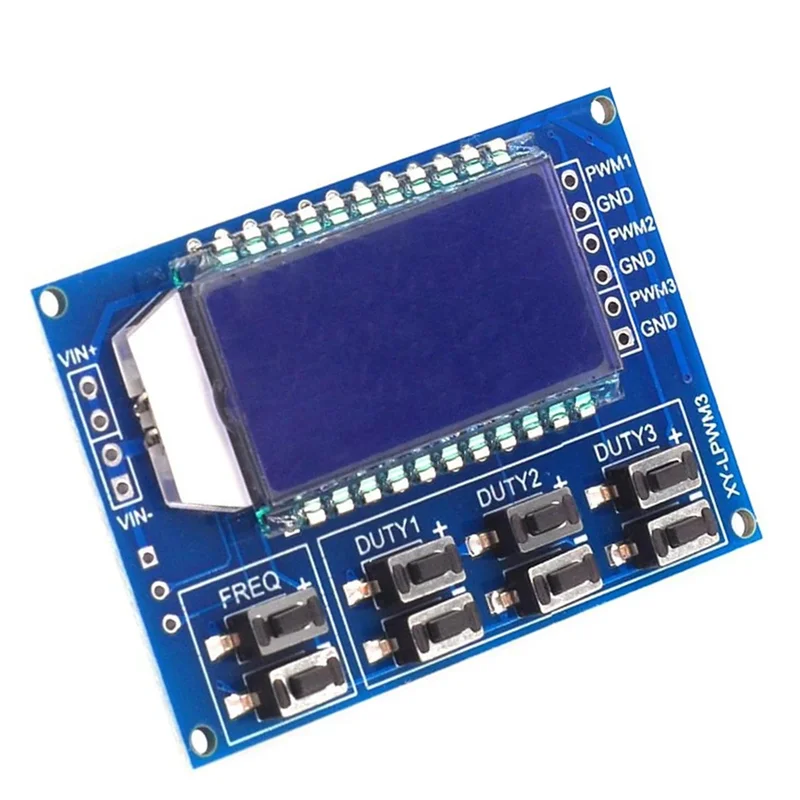 3-Channel PWM Pulse Adjustable Frequency Module Square Wave Rectangular Wave Signal Generator/Duty Cycle Independently Adjustabl