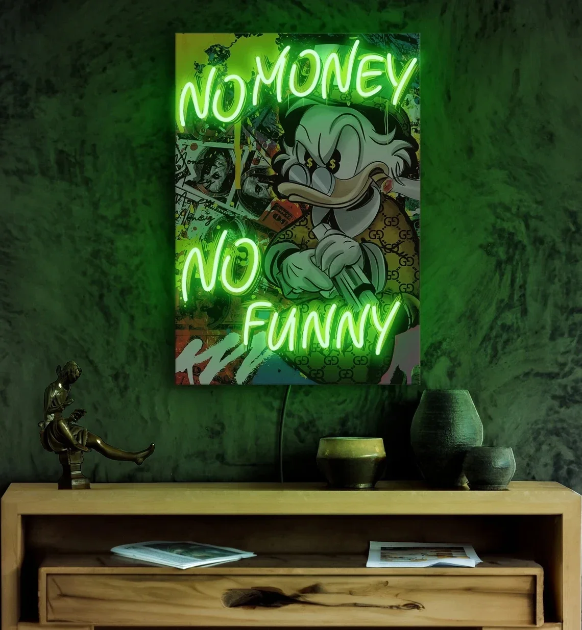 

No Funny Neon Sign Dollar Neon Sign No Money No Funny Sign Scrooge Decor Money Artwork Money Art