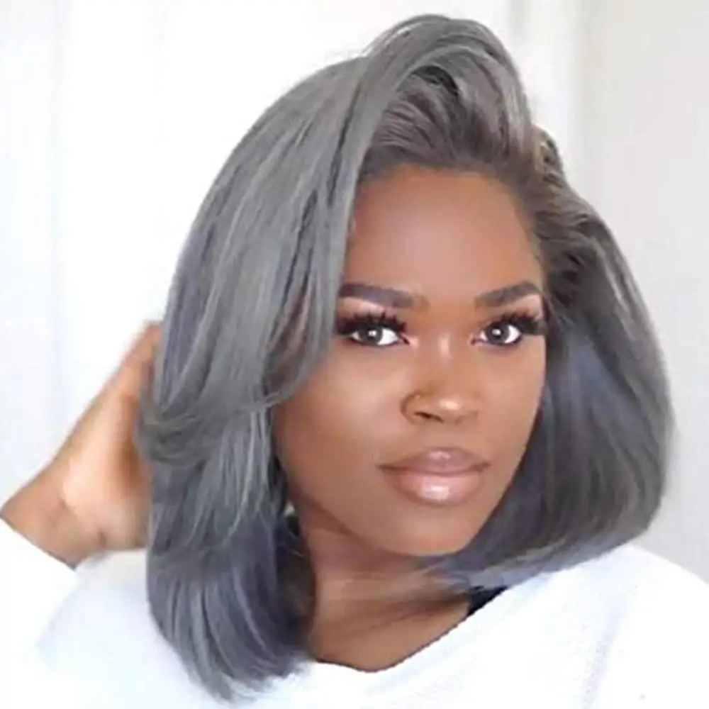 Synthetic Wigs Hair Short Bob Wig For Black Women Grey Bob Hairstyles Heat Resistant Women\'s Fashion Wigs