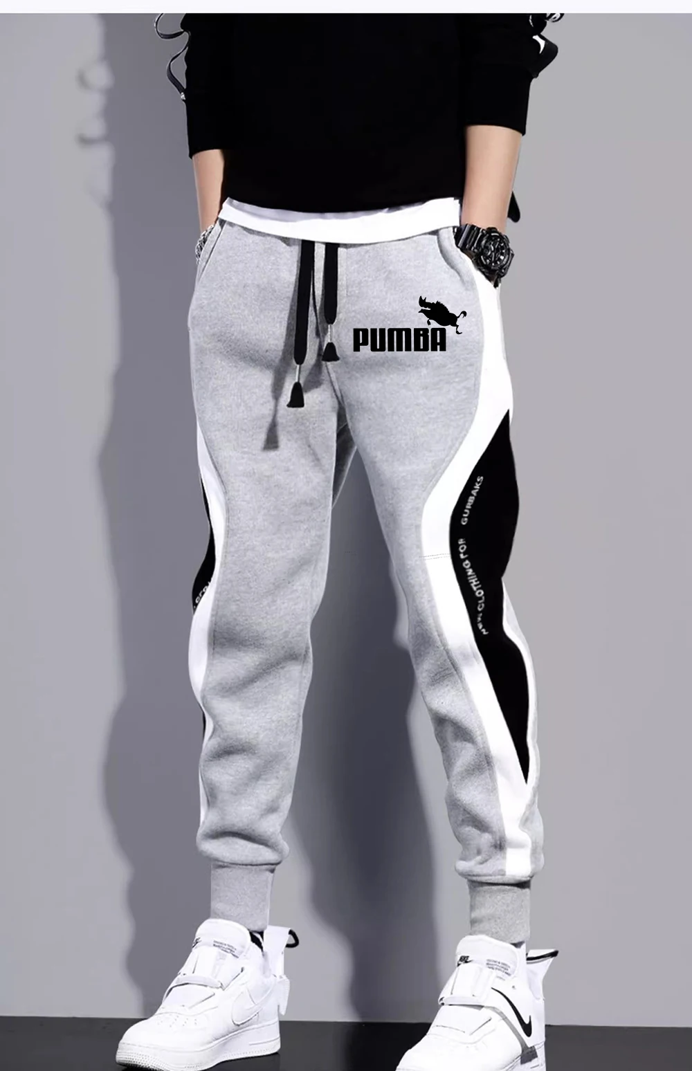 2024 Spring Autumn Men\'s Sports Pants Male Loose Fitting Leggings Patchwork Running Training Casual Pants Fashion Outfit Trouser