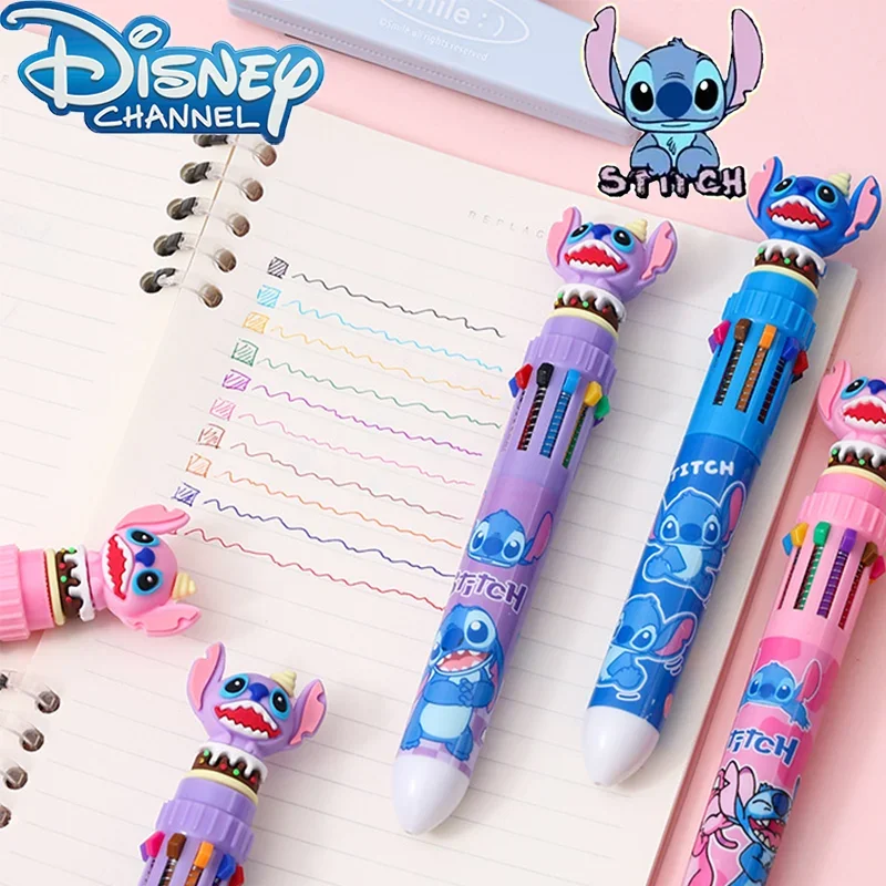 

Disney Lilo Stitch Ten Color Ballpoint Pens Lilo & Stitch Cartoon Style Painting Pen Kids School Writing Supplies Ballpoint Pens