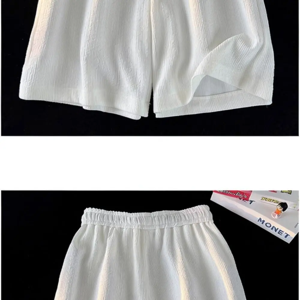 Breathable Mens Shorts Ice Silk Summer Casual Loose Quick Dry Beach Active Sport Fitness Straight Leg Wear Trousers