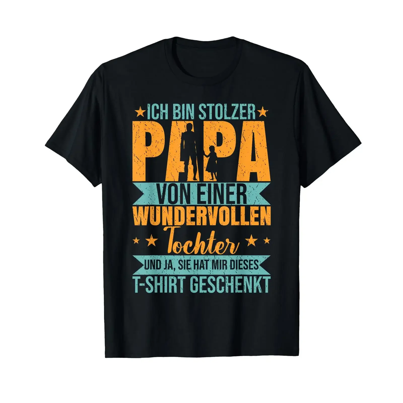 I'm a Proud Dad of Wonderful Daughter Father's Day T Shirt black vintage Washed Comfortable Top For Everyday Wear