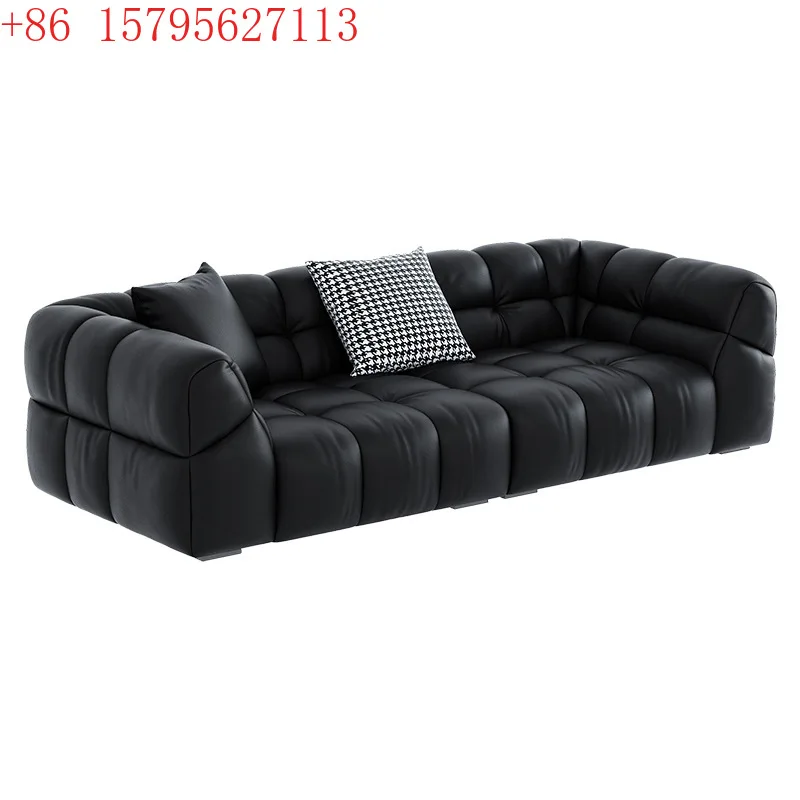 

Кожаный диван для гостиной из натуральной кожи первого слоя, современный, простой, в стиле ретро, ваби-саби, на три или четыре человека, прямой, в одну рядную линию.