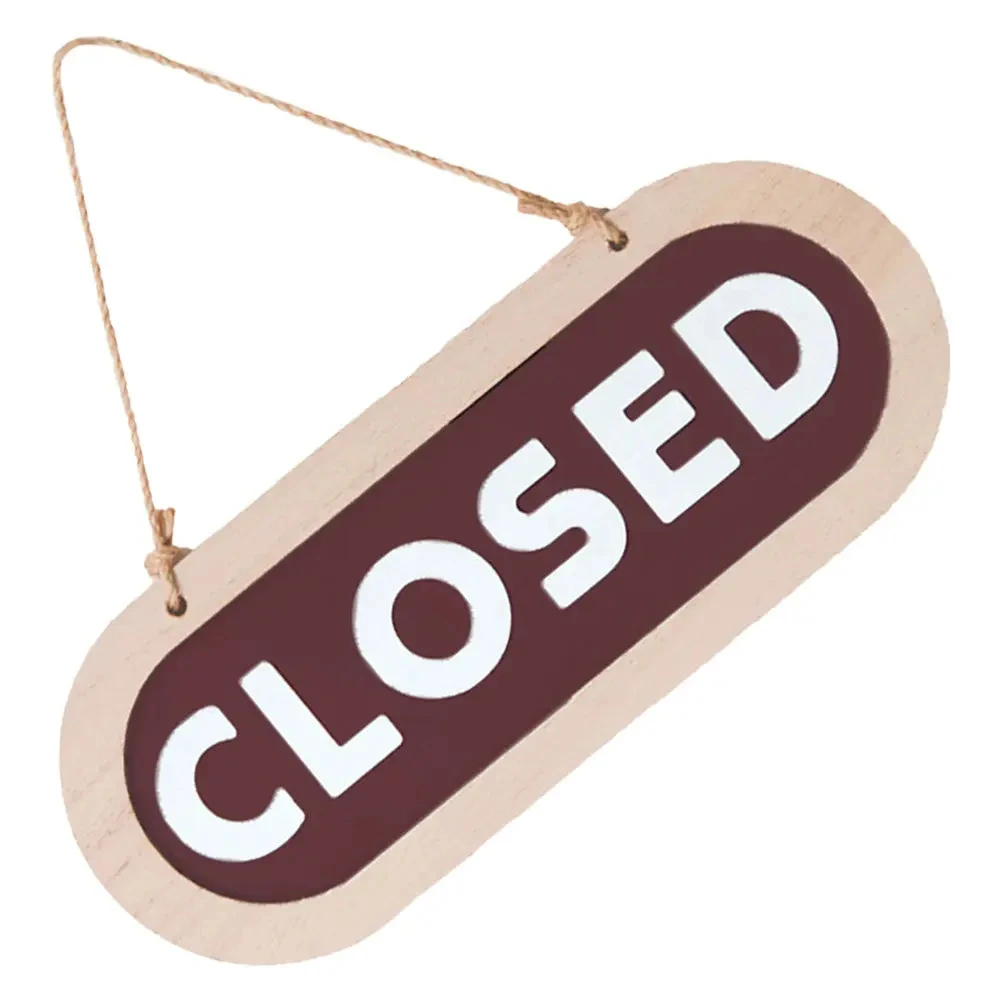 Wooden Open Closed Business Sign Double-Sided Hanging Door Sign Retro Storefront Decor for Restaurants Barber Shops Coffee Shops