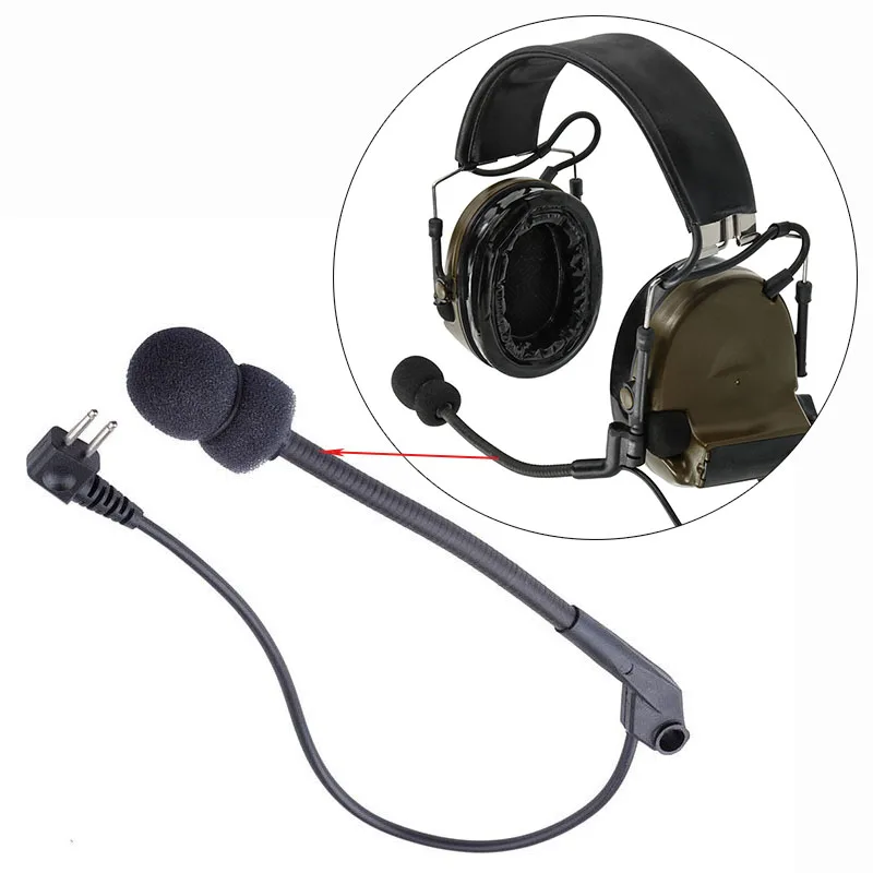 

Тактический микрофон с шумоподавлением для стрельбы, губка и аккумуляторный отсек, подходит для аксессуаров для наушников Pelto Comta ii/C2