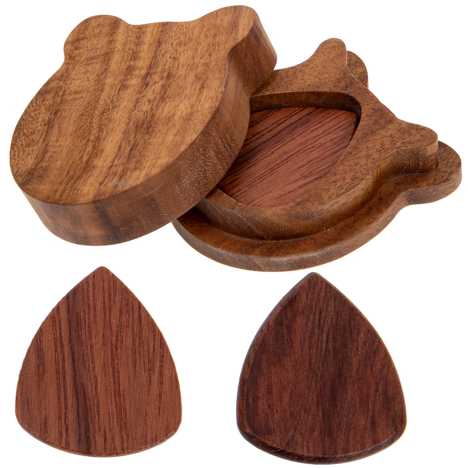

Acoustic Guitar Accessories Plectrum Holder Natural Holders Wood Stick-on Man Compact