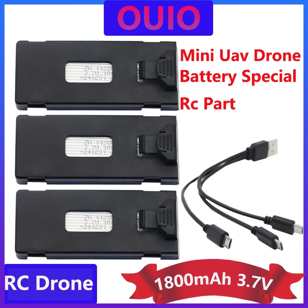 3.7V 1800Mah RC Drone Battery Accessory For E88 E88PRO Ls-E525 E525 PRO Mini Uav Drone Battery Special Rc Part 1/2/3/6Pcs