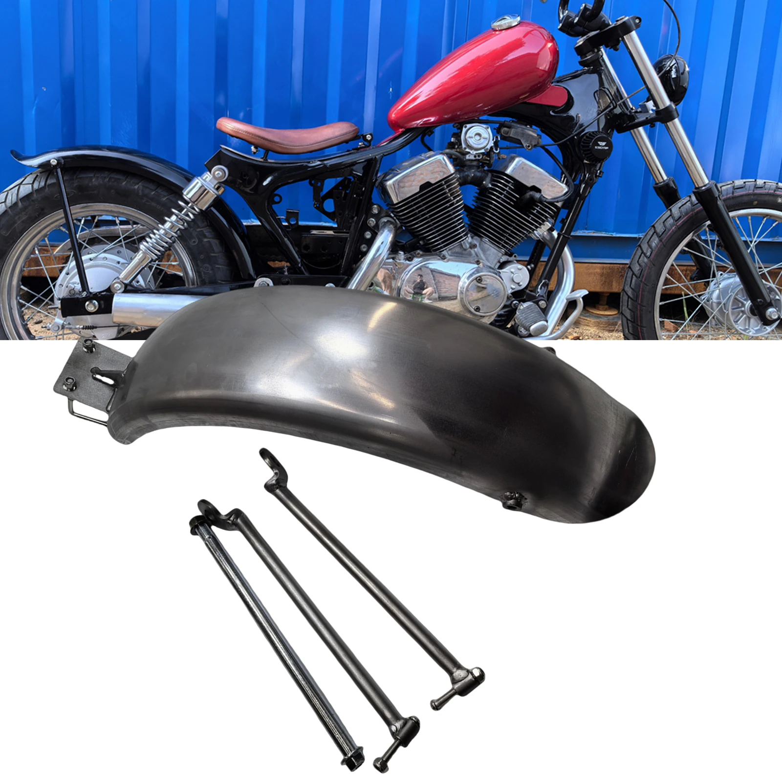 For Yamaha XV250 Motorcycle Rear Fender Plate Mudguard With Stands Tail Wheel Protector Mud Guard Cover Flap