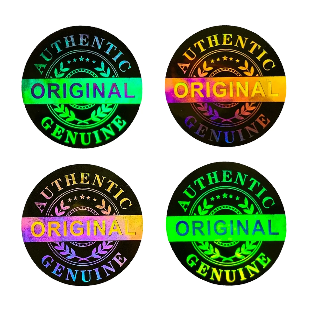 245pcs/490pcs Golden Laser Hologram Original Sticker 20x20mm Round Security Reusable Permanent Stickers