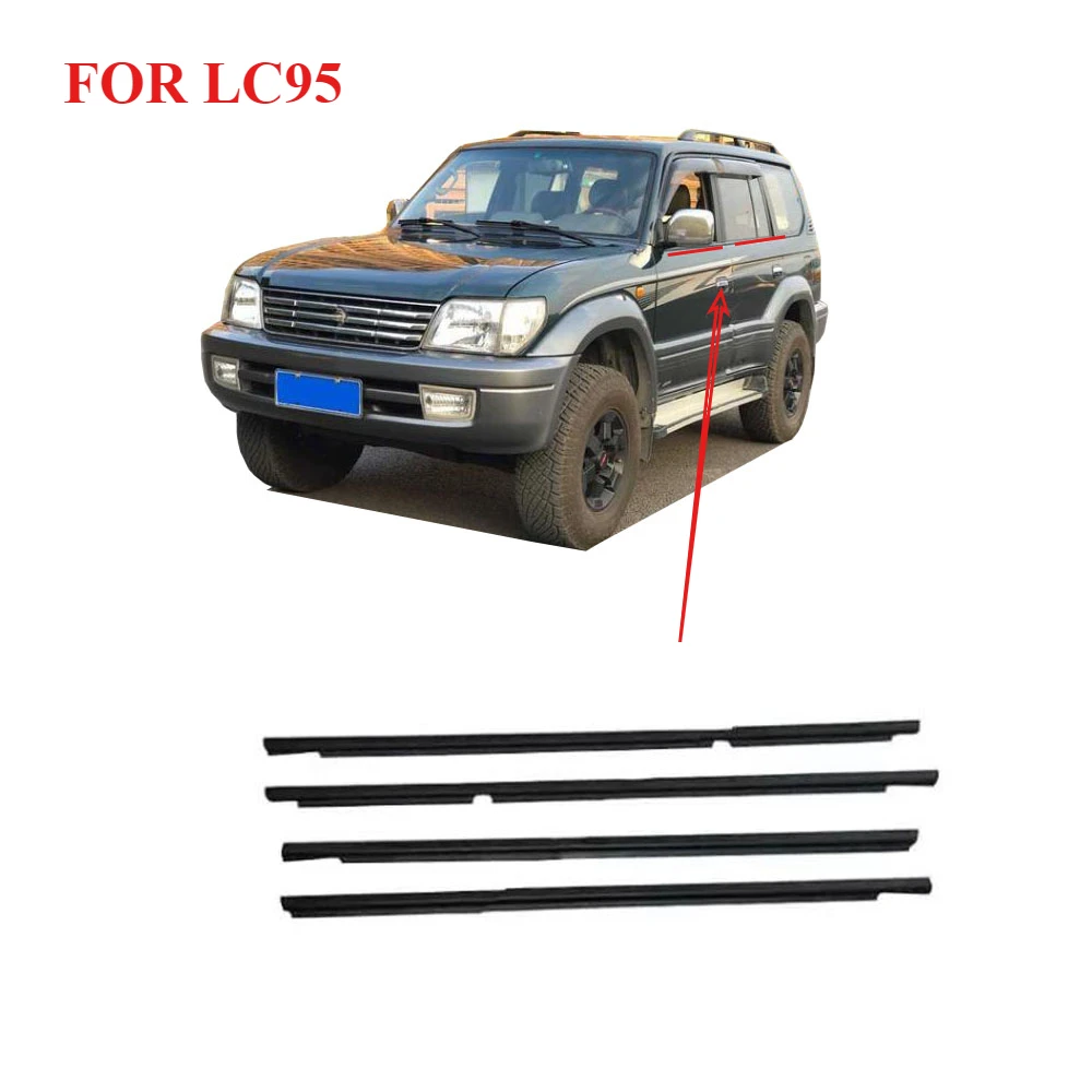 

4 Pcs Black Outside Window Glass Rubber for Toyota Land Cruiser LC95 1996-2002 Weatherstrip for Glass Outer Laminate 75711-60030