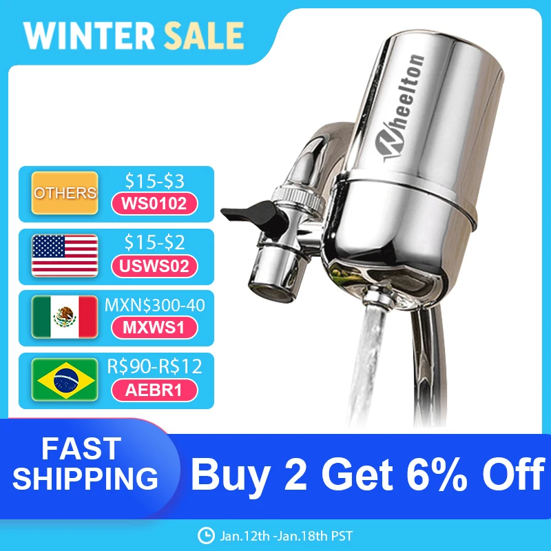 

Splash Proof Faucet Water Purifier Filter Tap For Kitchen Household Filter High Density Remove Chlorine Heavy Metals ﻿