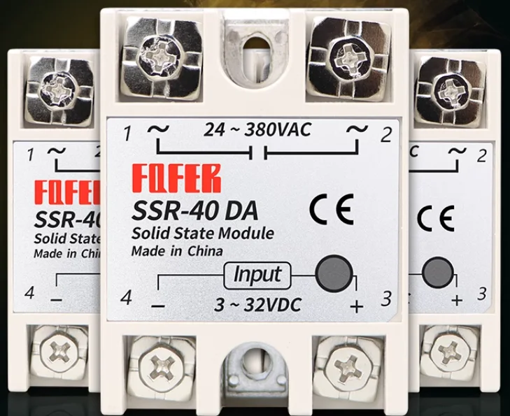 SSR-10DA SSR-25DA SSR-40DA SSR-90DA 10A 25A 40A 50A 60A 70A Solid State Relay Module 3-32V Input DC 24-380V AC