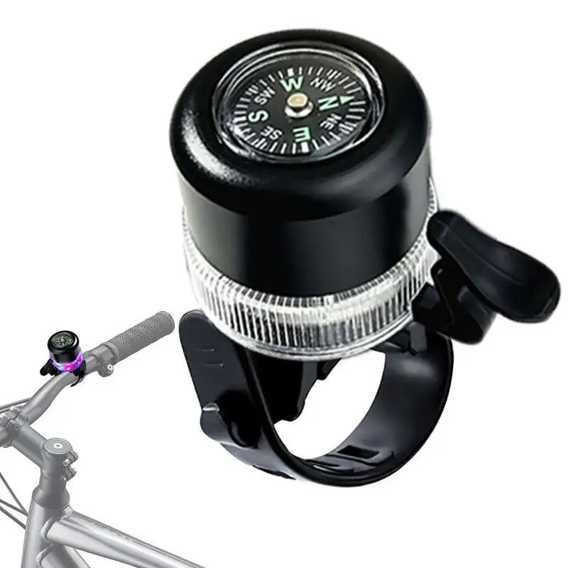 

Звонок для горного велосипеда, красочные фонари, компас, велосипедный звонок, USB перезаряжаемые аксессуары для велоспорта, водонепроницаемый громкий звуковой звонок для