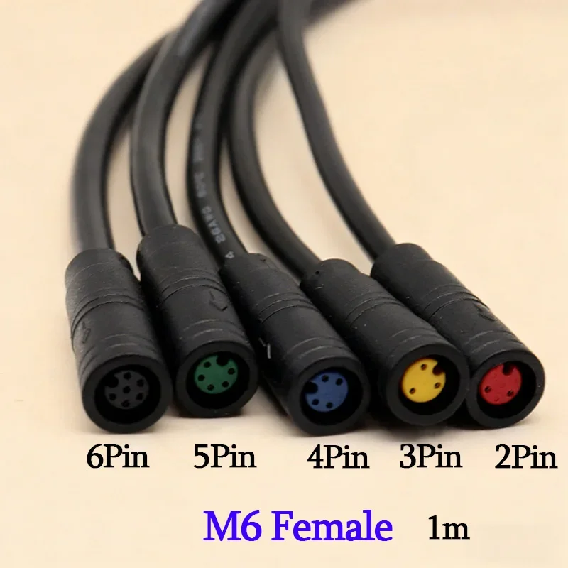 1m M6 M8 2 3 4 5 6 Pin Core Male To Female Julet Electric Butt Cable Plug Connector Scooter Brake Waterproof Signal Sensor Cord