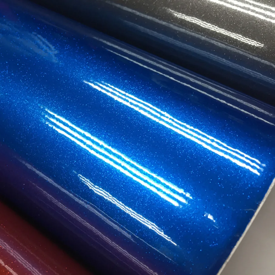 12/30/50/60X100CM/LOT FOR CHOICE Premium Blue High glossy diamond vinyl wrap film with air free bubble