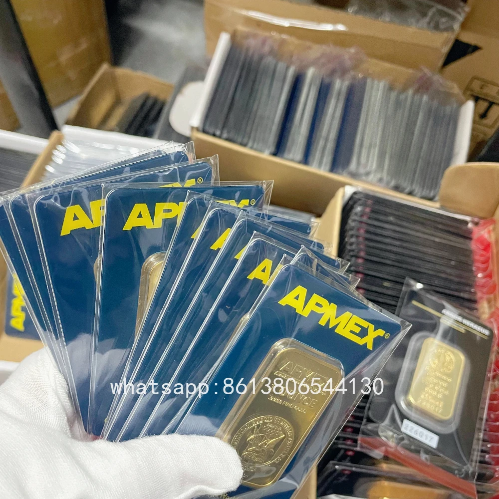 

Swiss Design Gold Plated Bullion Bar 5g 10g 20g 1oz 50g 100gCopper Core Sealed Packing Independent Serial Number Collection Gift