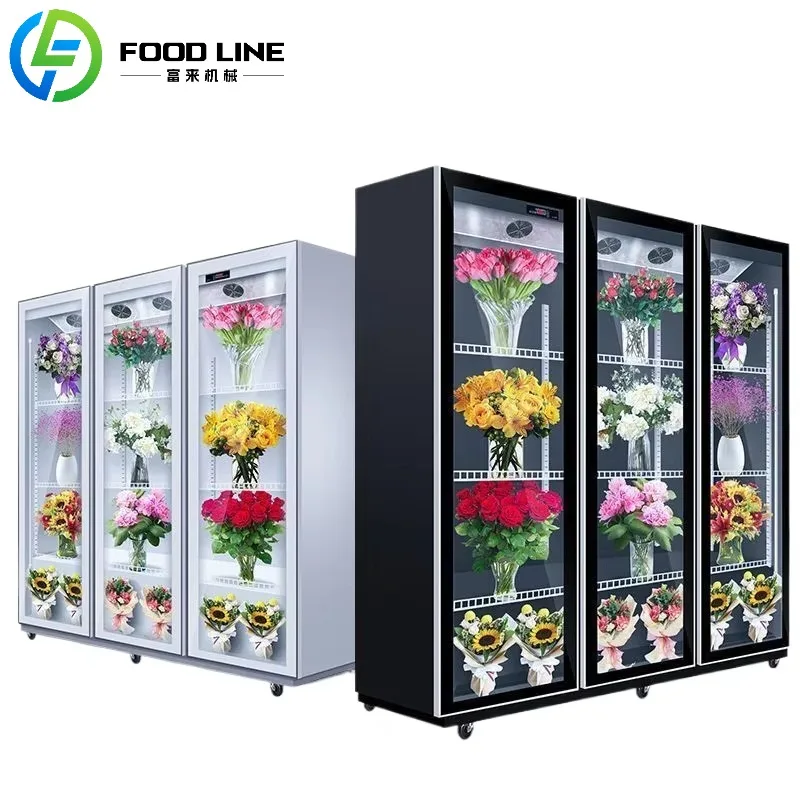 Custom Vertical Flower Freezer Storage Cabinet Flower Pot Book Display Stand Commercial Shop Air Cooled Frost Free Crisper