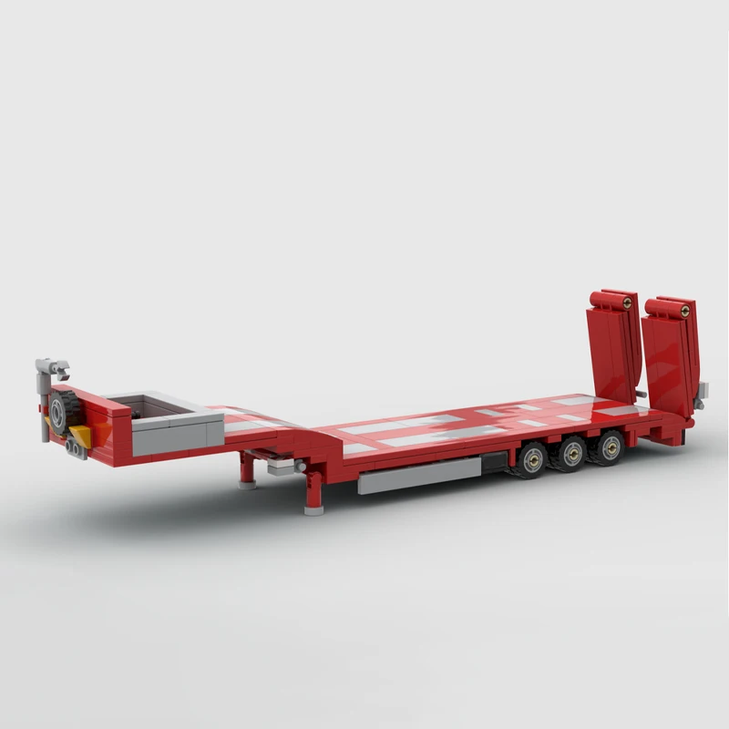 MOC- 216561   Przyczepa z niskim łóżkiem Klocki do budowy Model Inżynieria Budowa Ciężarówka Akcesoria Zabawki dla dzieci Prezenty dla dorosłych 266 szt.