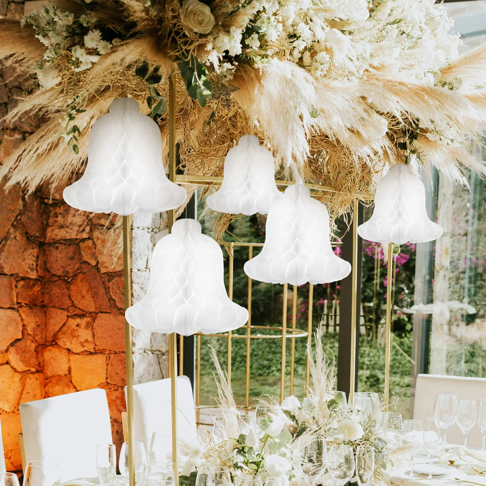 

5Pcs Honeycomb Bells Abundant Quantity Suitable Size Enhance Any Event Atmosphere Honeycomb Bells Wedding Decorations