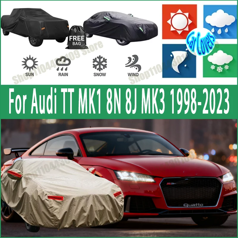 

Чехол для автомобиля Audi TT MK1 8N 8J MK3 1998-2023, зимний и летний, защита от снега и пыли, водонепроницаемый, солнцезащитный, защита от ультрафиолета.