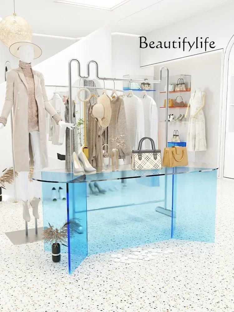 Q S Acrylic Display Table Running Water Net Red Display Cabinet Shoe Rack Store Clothing Store Zhongdao Display Stand