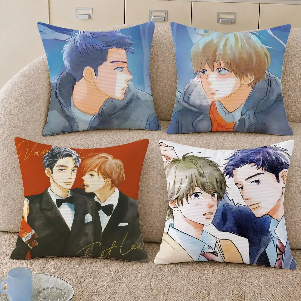Manga Vanishing My First Love BL Cushion Cover Decorative Pillowcase Soft Short Plush Cozy Durable Sofa Home Decor Items Gift