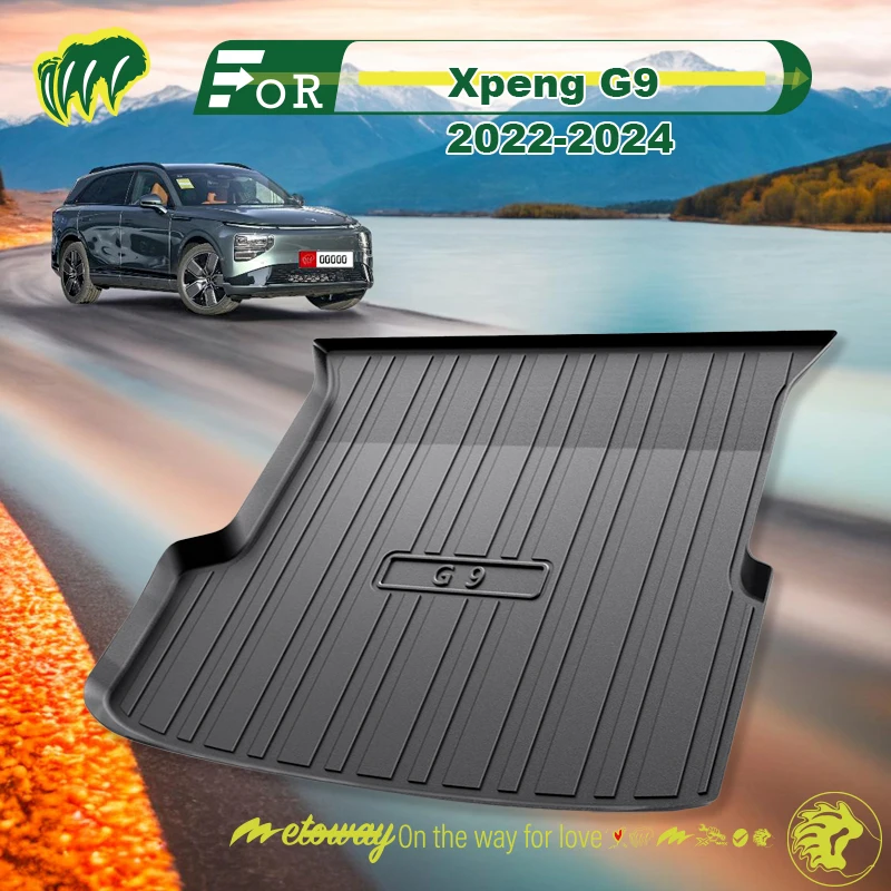 For xpeng G9 2023 2022-2024 Custom Fit Car Trunk Mat All Season Black Cargo Mat 3D Shaped Laser Measured Trunk Liners