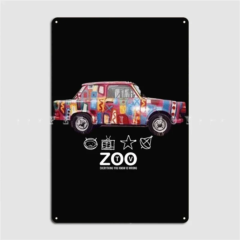 Achtung Baby Zoo Tv Metal Sign Mural Painting Personalized Club Pub Garage Tin Sign Posters