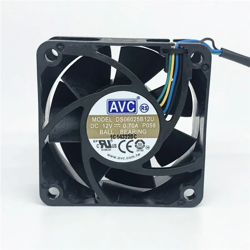 

5PCS AVC DS06025B12U 12V 0.7A 6025 60MM 60x60x25MM CPU fan computer case Cooling fan with 4pin PWM