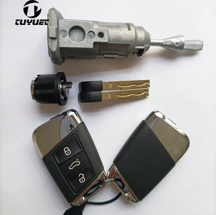 

Car Lock Cylinder for VW Volkswagen 2017 Magotan B819 Passat Smart Key Full Door Lock Cylinder MQB48 Chip