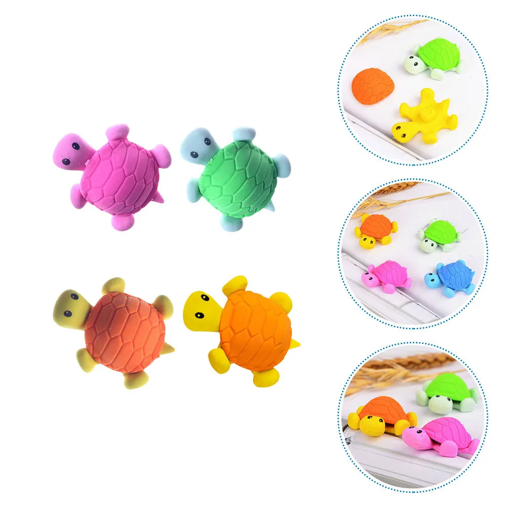 

16Pcs Bulk Erasers Cartoon Turtle Shaped Pencil Erasers Light Wear Resistant Erasing Mistakes Ideal for Kids Drawing Learning