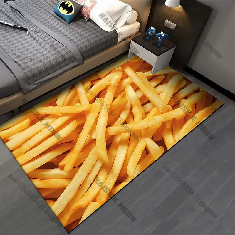 Golden crispy french fries carpet Yoga living room room decor children's crawling mat doormat area rug games mat