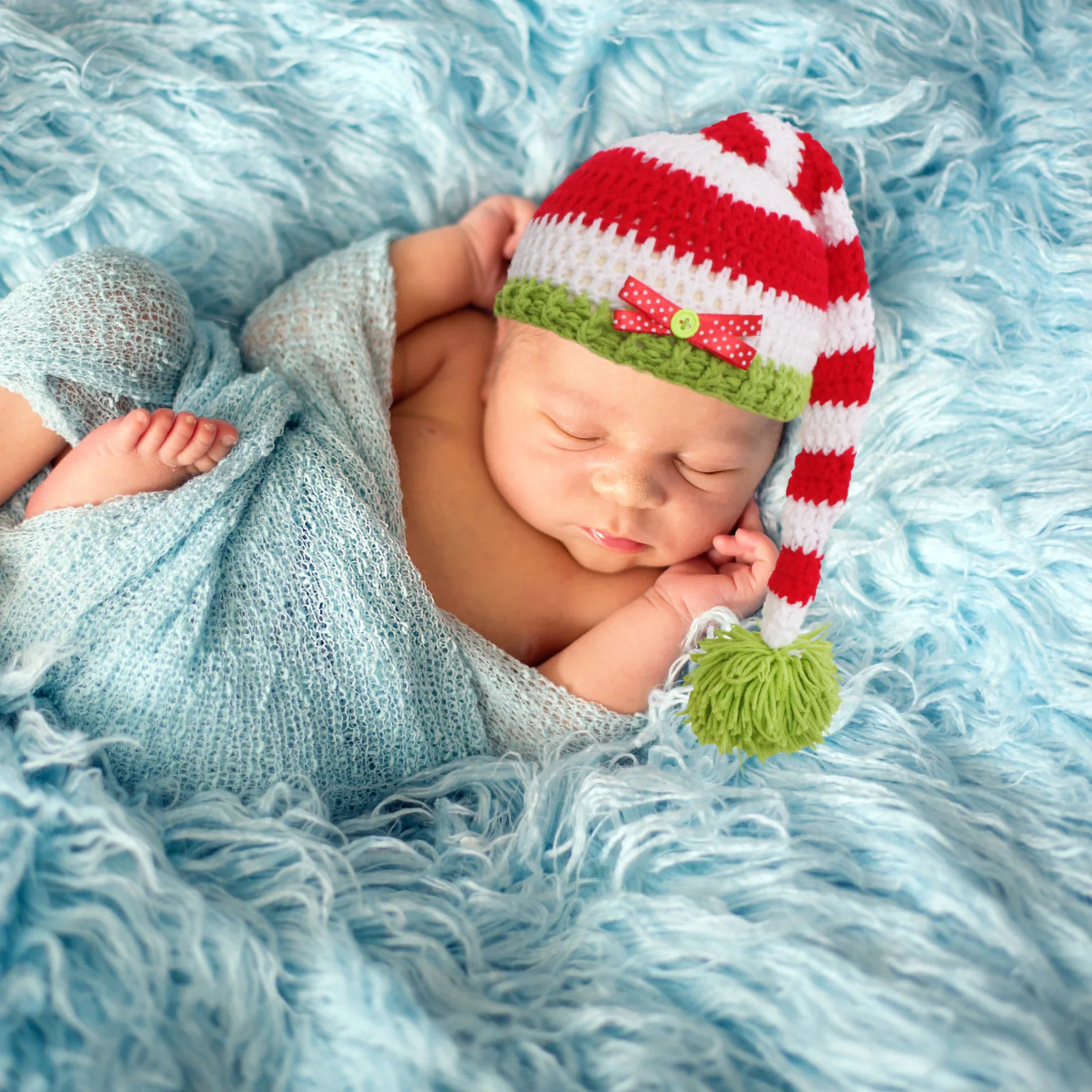 

Handmade Christmas Baby Infant Newborn Crochet Cotton Beanie Hat Clothes Elastic Breathable Newborn Photography Prop Baby Shower