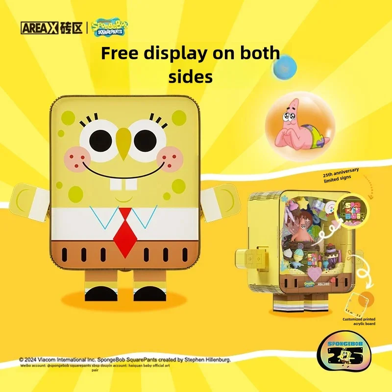 จุด Areax SpongeBob SquarePants 25th ANNIVERSARY Building Blocks อินเทรนด์ Play ASSEMBLY Movable เครื่องประดับอะนิเมะคอลเลกชัน