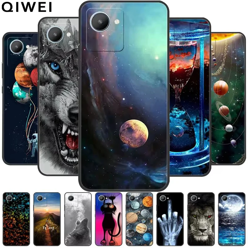 

For Realme C30 / C30s Case 6.5'' Soft TPU Silicone Wolf Lions Shockproof Cover for Realme C30s Phone Cases C 30s 2022 Protect
