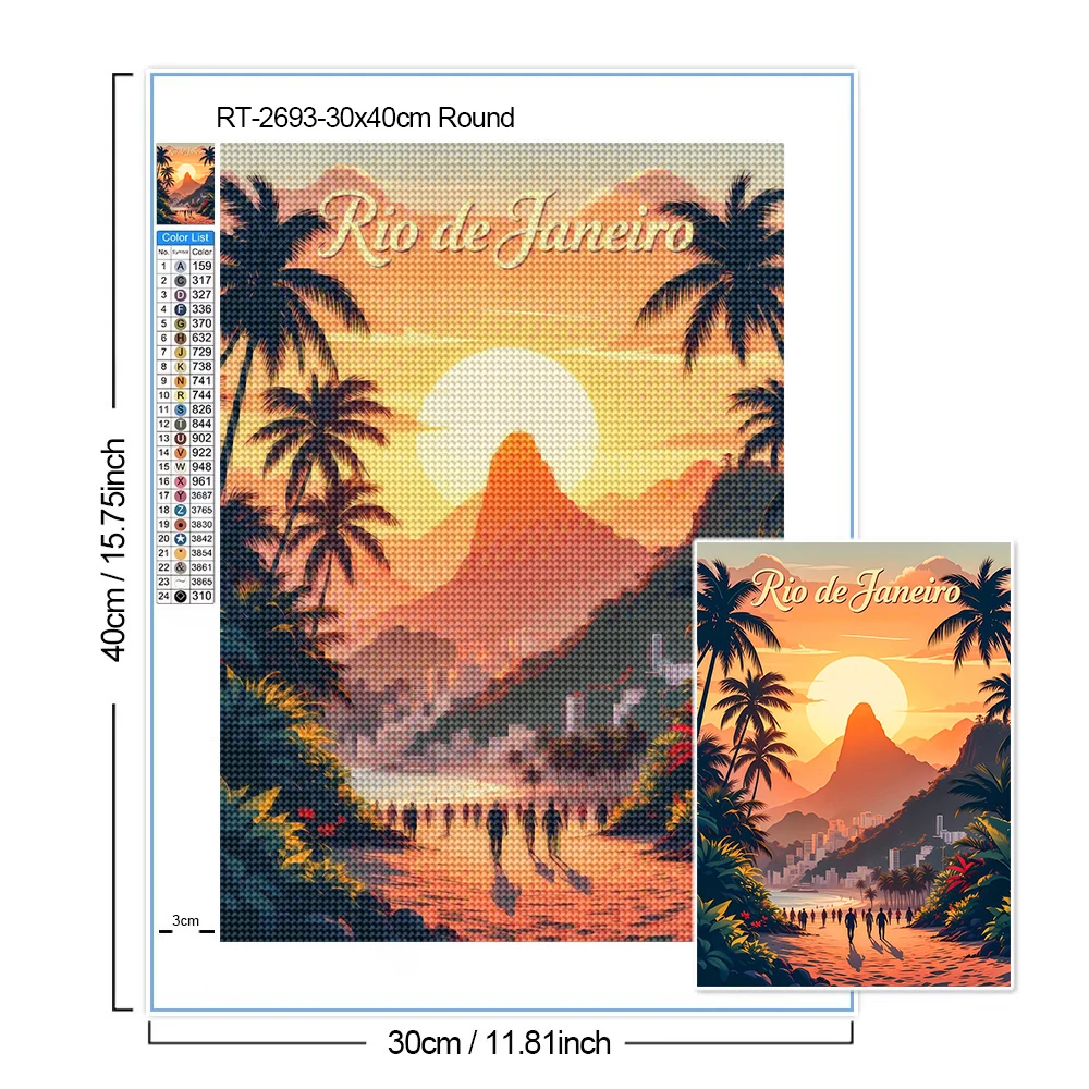 World Landscape Diamond Painti - Embroidery In Indonesia ulasan dan harga