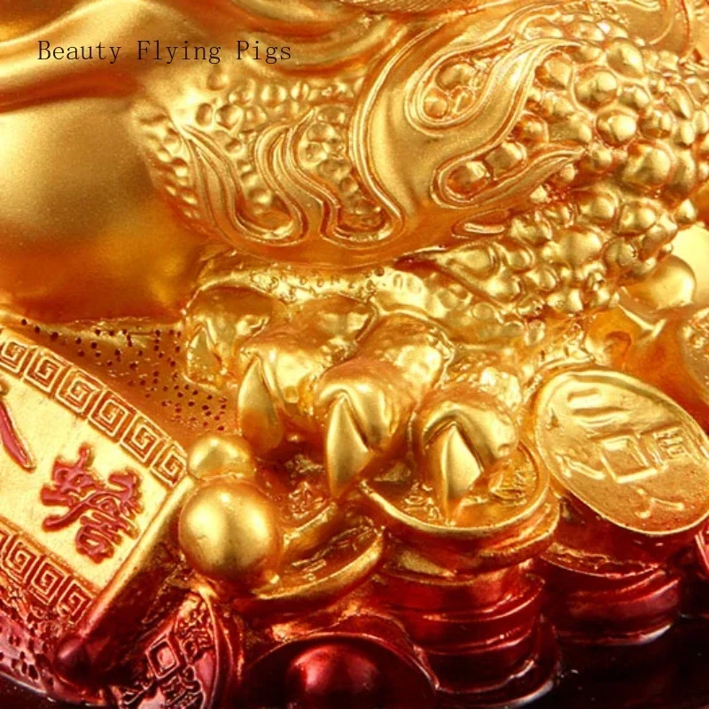1 Pc Resin Lucky Golden Toad Ornament Decorations of Living Room TV Cabinet Opening and Housewarming Gifts Craft Ornaments