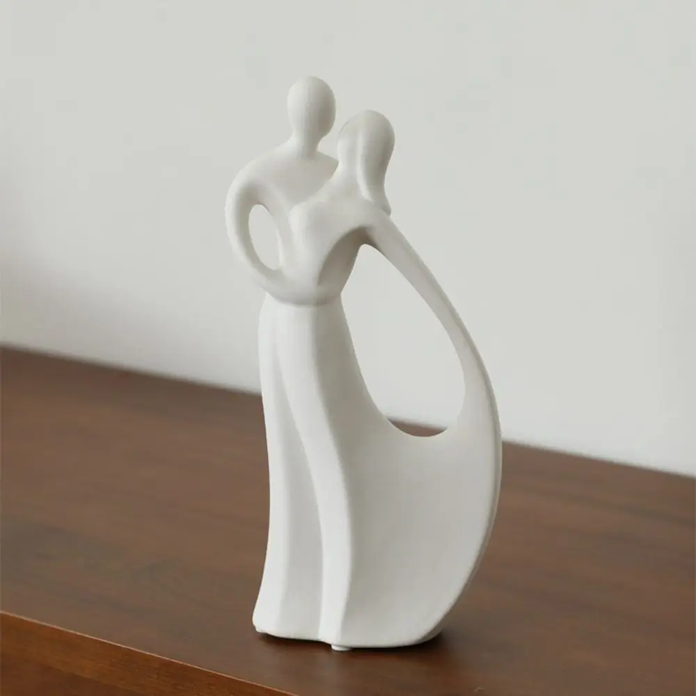 Ceramic Abstract Figures Modern Simple Hugging Couple Statue Creative Handicraft Lovers Sculpture Living Room