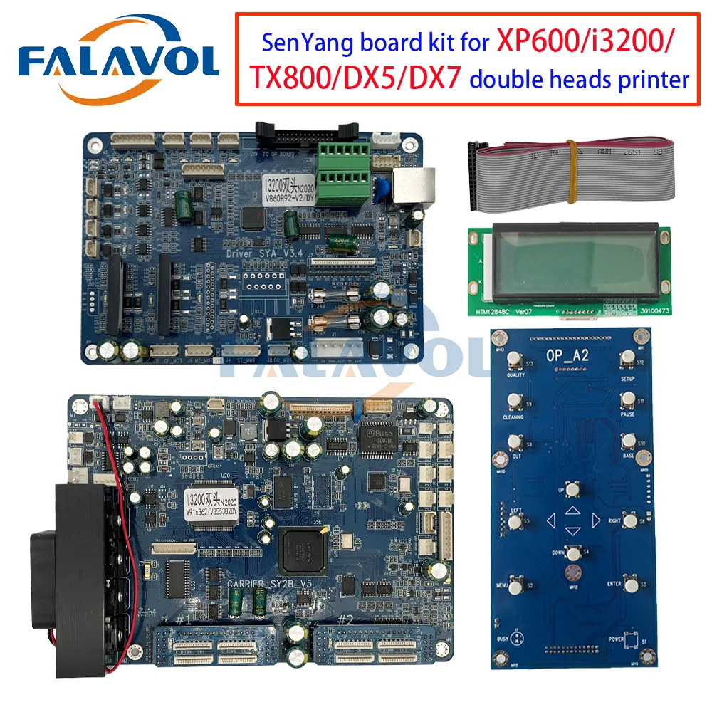 

Комплект платы FALAVOL Senyang для XP600/TX800/DX5/DX7/i1600/i3200, каретка принтера с двойной головкой, основная плата, УФ/экосольвент