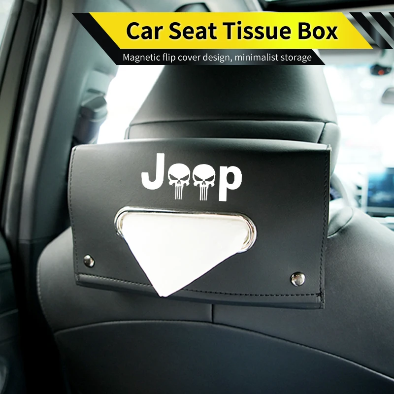 

Car Seat Tissue Box Paper Towel Storage Bag Napkin Case Accessories For Jeep Grand Cherokee Compass Patriot Renegade Wrangler Li