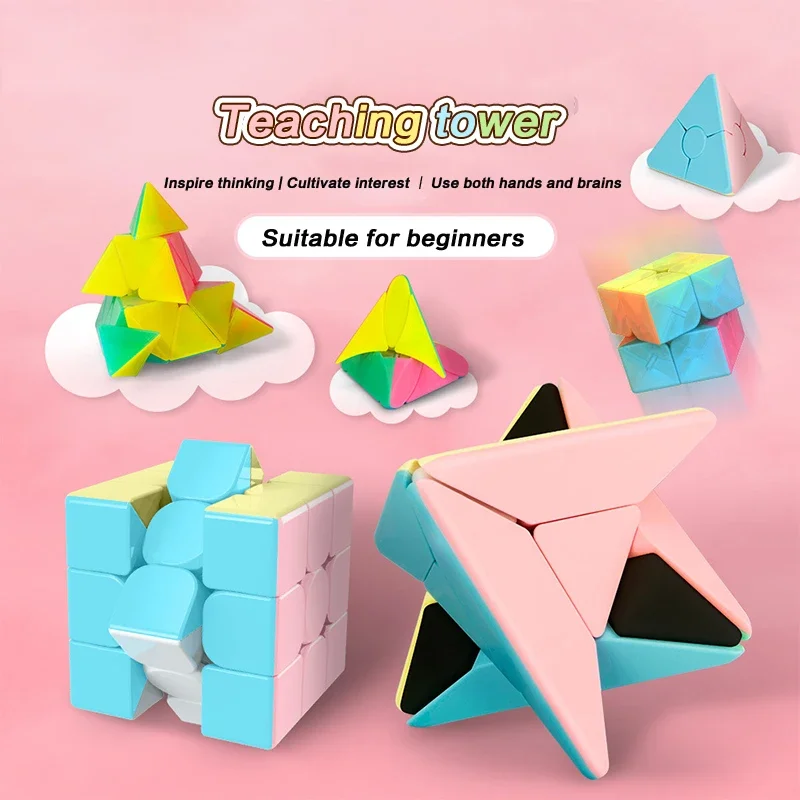 Cubing Classroom Angolo Triangolo Piramide Puzzle Amaretto JinZiTa Cubi magici Bambini Giocattoli educativi per bambini Cubo Puzzle